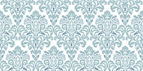 Gardinen Barock Vintage seamless damask pattern. Hand drawn floral background in turkish style. Wallpaper in Victorian style. Vector illustration  © psk55