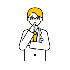 上半身のポーズ_シンプルな医師の男性13