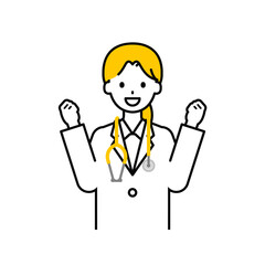 上半身のポーズ_シンプルな医師の女性06