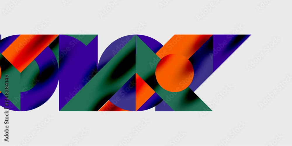 Aufkleber Modern abstract background featuring circles, lines, and triangles in a dynamic geometric composition. Perfect for stylish, tech, or creative-themed designs