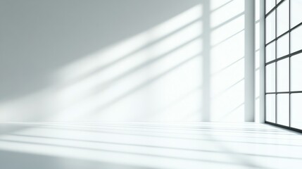 Ultraclean white space with soft natural shadows, professional and stylish