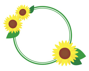 ひまわりの丸フレーム