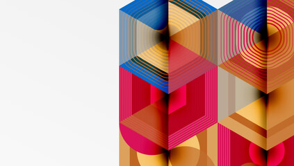 Creative hexagons geometric shapes design