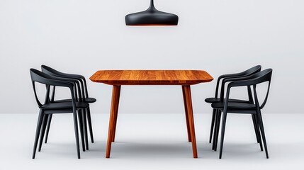 Modern Wooden Dining Table   Chairs  Minimalist Interior Design  Home Decor