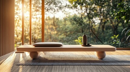 Obraz premium Minimalist Interior with Natural Light and Zen Elements