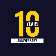 10th Anniversary luxury gold celebration with connected number logo