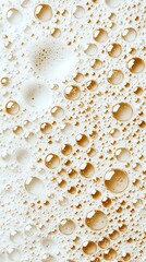 A close-up view of bubbles forming on a frothy surface, showcasing a creamy texture and varying sizes of bubbles.