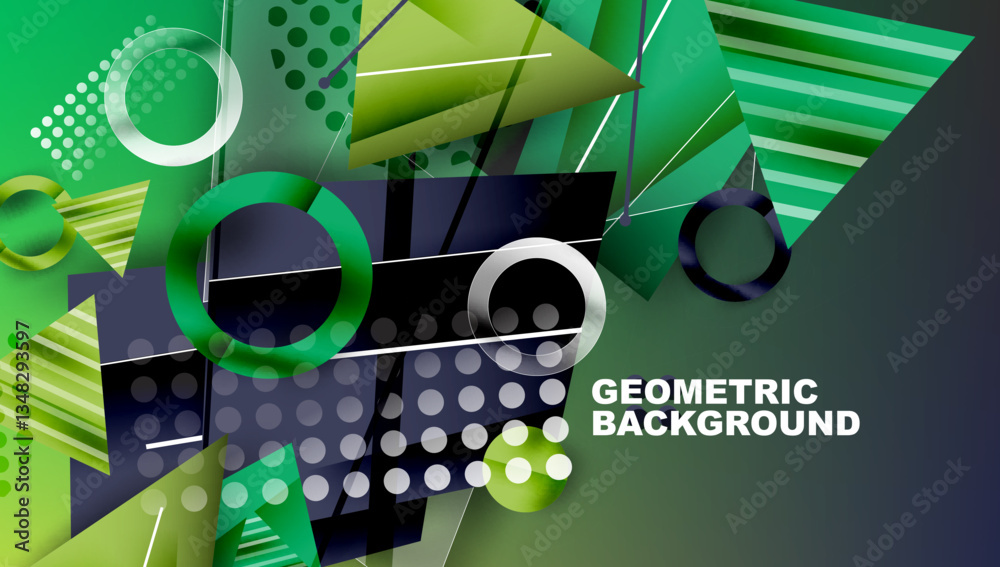 Poster creative triangles and circles composition