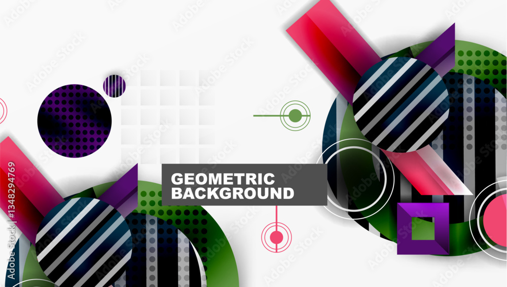 Poster Abstract design with layered geometric shapes