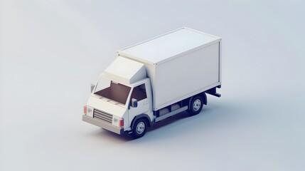 A white truck is parked on a white background