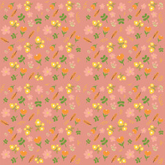 Hand-Drawn Whimsical Floral Pattern Vector  - Seamless Nature Repeat for Versatile Designs