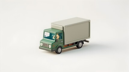 A cartoon truck with a man driving it