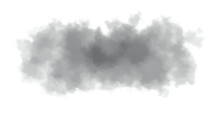 Abstract Gray Cloud or Smoke Graphic Element Isolated on Transparent