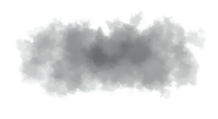 Abstract Gray Cloud or Smoke Graphic Element Isolated on Transparent
