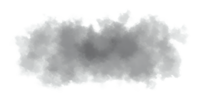 Abstract Gray Cloud or Smoke Graphic Element Isolated on Transparent