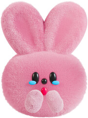 crying pink rabbit character