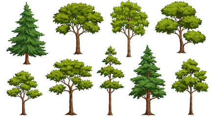 Fototapeta premium Pine Trees in Grid Layout