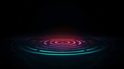 Obraz premium Futuristic Holographic Circle Maze Abstract Tech Background