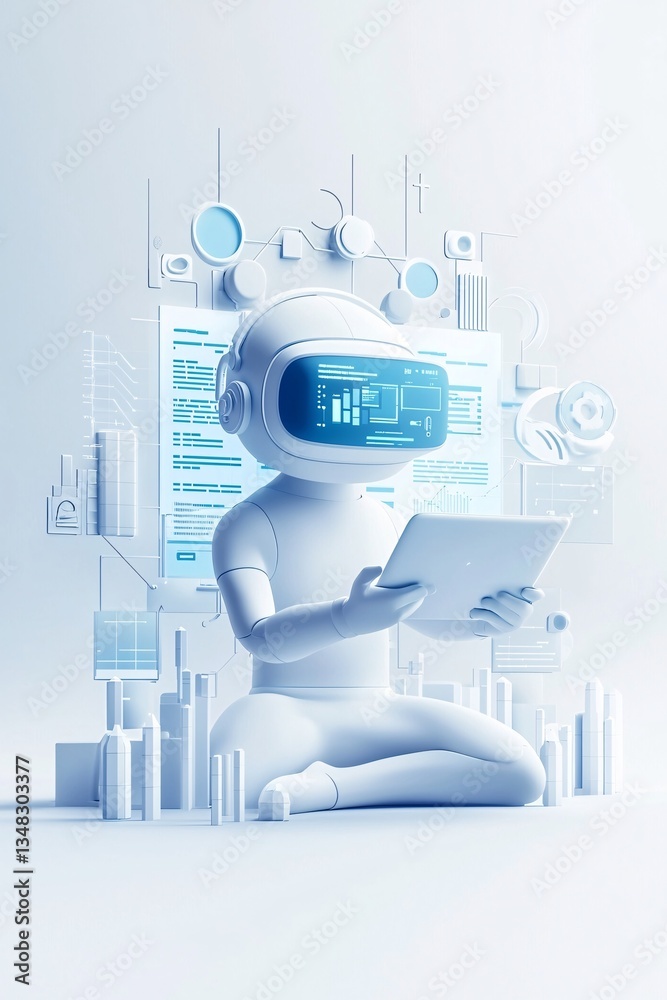 Poster virtual reality scene of a user building a website in a 3d environment, immersive web development co