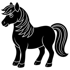 Pony Horse Silhouette black Vector