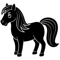 Pony Horse Silhouette black Vector