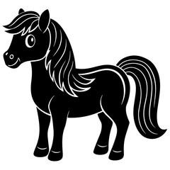 Pony Horse Silhouette black Vector