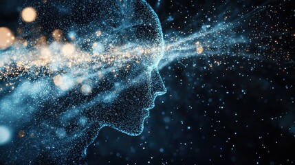 Cosmic librarian organizing knowledge in a starry digital universe