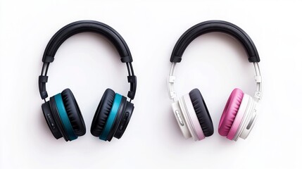 Fototapeta premium Colorful Wireless Headphones Music Audio Tech Gadgets Stereo Sound