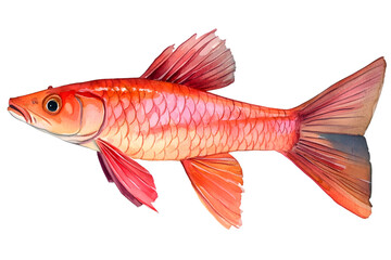Fototapeta premium Reddish Pink Fish Illustration