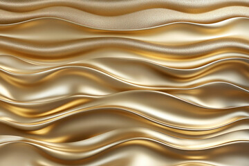 Fototapeta premium Luxurious golden waves with a metallic texture in abstract fluid design