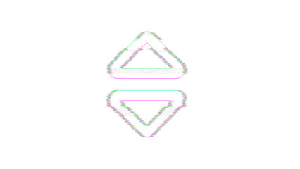 Icon sort is distorted. Glitch. Noise, chromatic aberration, geometric distortion