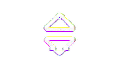 Icon sort is distorted. Glitch. Noise, chromatic aberration, geometric distortion