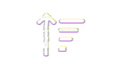 Icon sort amount up is distorted. Glitch. Noise, chromatic aberration, geometric distortion