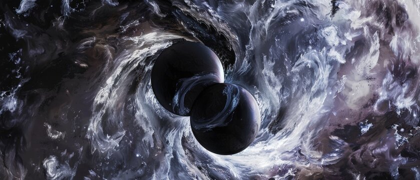 Binary Stars Cosmic Nebula.