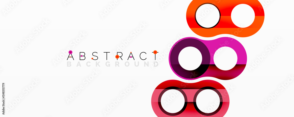 Poster Abstract geometric pattern with interlocking circular and tubular shapes featuring smooth gradients, sharp contrasts, and dynamic layering
