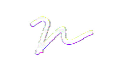 Icon signature is distorted. Glitch. Noise, chromatic aberration, geometric distortion