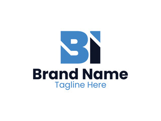Creative modern initial letter BI logo vector