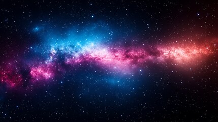 Fototapeta premium Stunning view of a vibrant galaxy in space displaying vivid colors across a starry night sky