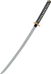 Naklejka premium Long samurai sword with black handle