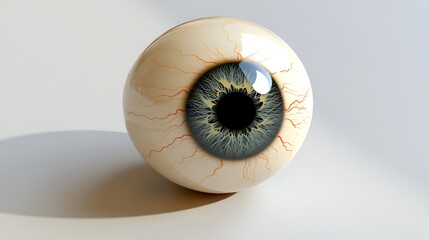 An isolated eye depiction with realistic anatomical details