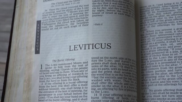 Book of Leviticus of the Old Testament in the Holy Bible.