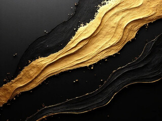 Elegant black and gold brush strokes for luxury design themes