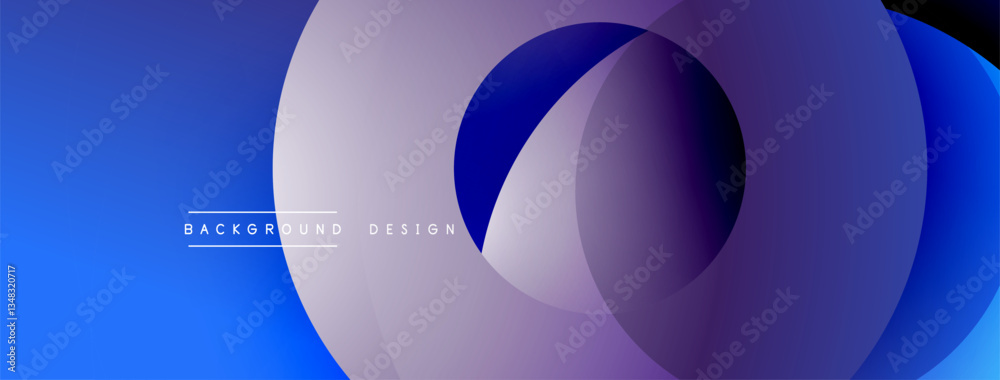 Poster Layered circular shapes in vivid colors form a gradient-rich abstract design with smooth transitions, depth effects, and a modern, futuristic aesthetic