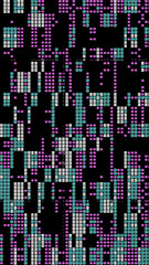 Abstract Pixel Art 8 bit background with colorful ASCII Geometric Patterns