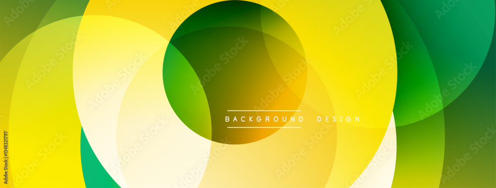 Poster Layered circular shapes in vivid colors form a gradient-rich abstract design with smooth transitions, depth effects, and a modern, futuristic aesthetic