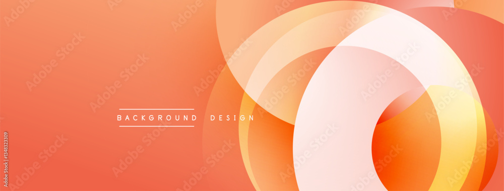 Poster Layered circular shapes in vivid colors form a gradient-rich abstract design with smooth transitions, depth effects, and a modern, futuristic aesthetic