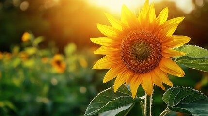 Obraz premium Golden Sunflower in Bloom: A Symbol of Youth and Renewal