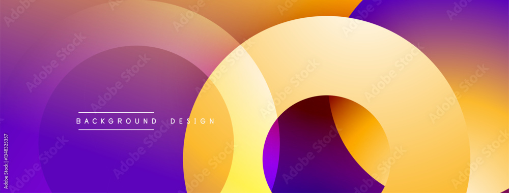 Poster Layered circular shapes in vivid colors form a gradient-rich abstract design with smooth transitions, depth effects, and a modern, futuristic aesthetic