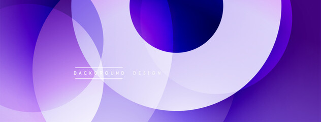 Layered circular shapes in vivid colors form a gradient-rich abstract design with smooth transitions, depth effects, and a modern, futuristic aesthetic
