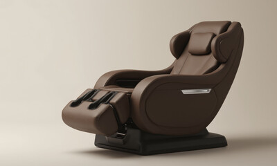 AI-driven ergonomic lounge chair in Mocha Musse, with built-in heating and cooling systems, and dynamic adjustment to the user's posture